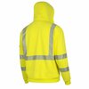 Oberon Hi-Vis 100% FR/Arc-Rated 12 oz Hoodie, Zipper Closure, Detachable Hood, Hi-Vis Yellow, XL ZFC206-XL